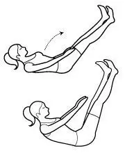 Luce abdominales de modelo con 6 ejercicios para el six-pack 4 Levantamiento de torso