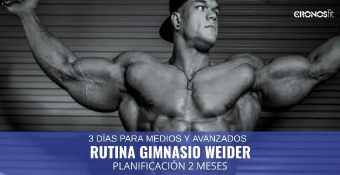 Rutina Gimnasio tipo Weider 3 días para Medios – Avanzados (2 meses) 2 Rutina Weider 3 dias