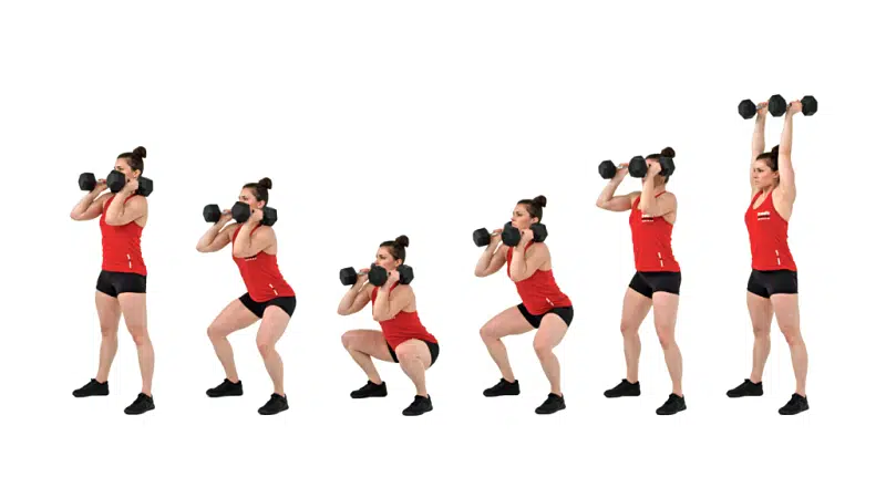 Como hacer el Thruster en CrossFit 7 Dumbbell Thruster