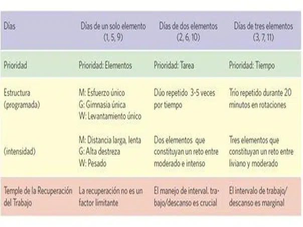 Como programar el Entrenamiento de CrossFit 11 Programación semanal CrossFit Tareas